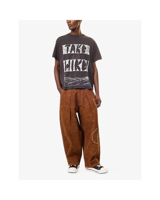 STORY mfg. Black Grateful Printed Cotton T-Shirt for men