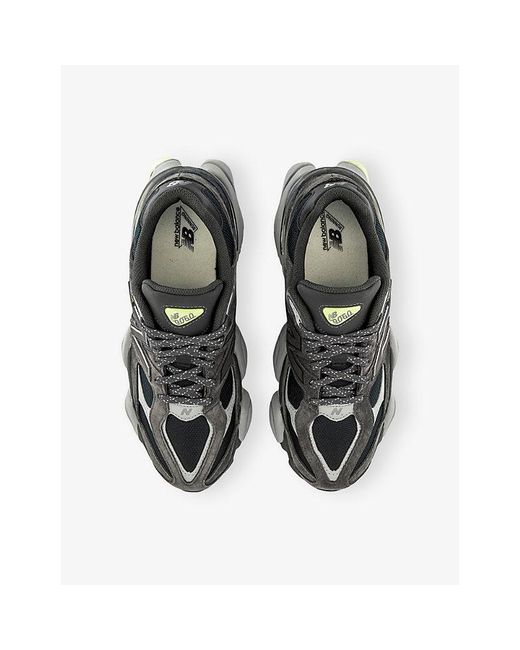 New Balance Black 9060 Suede And Mesh Trainers for men