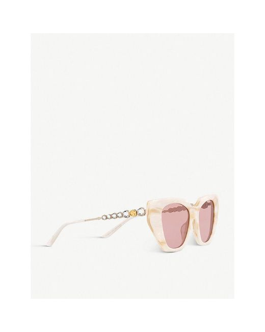 Gucci Pink gg0641s Crystal-embellished Plastic Sunglasses