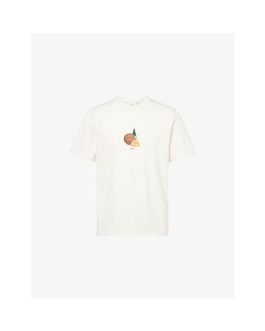 Les Deux White Lemons Graphic-Print Cotton T-Shirt for men