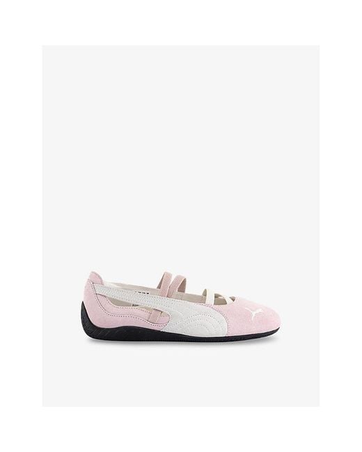 PUMA White Speedcat Ballet Suede Low-Top Trainers