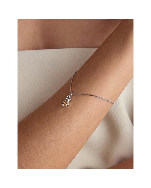 Astrid & Miyu Metallic November Birthstone Rhodium-Plated Sterling- And Citrine Charm