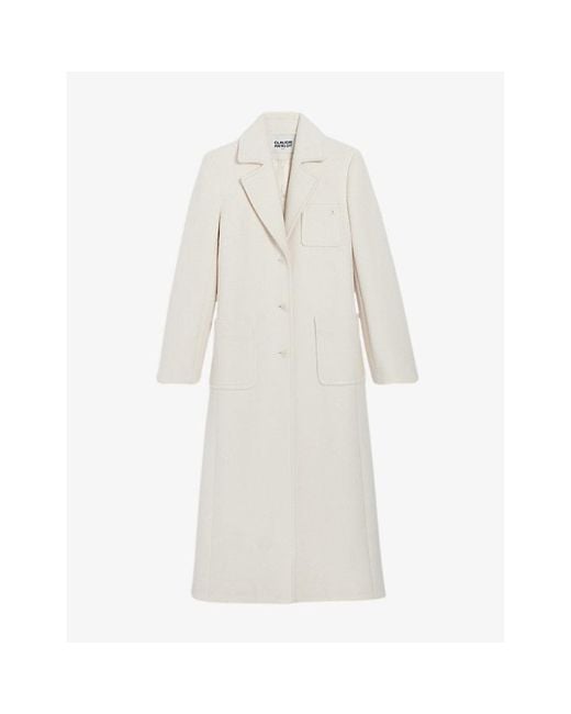 Claudie Pierlot White Granny Patch-pocket Single-breasted Woven Jacket
