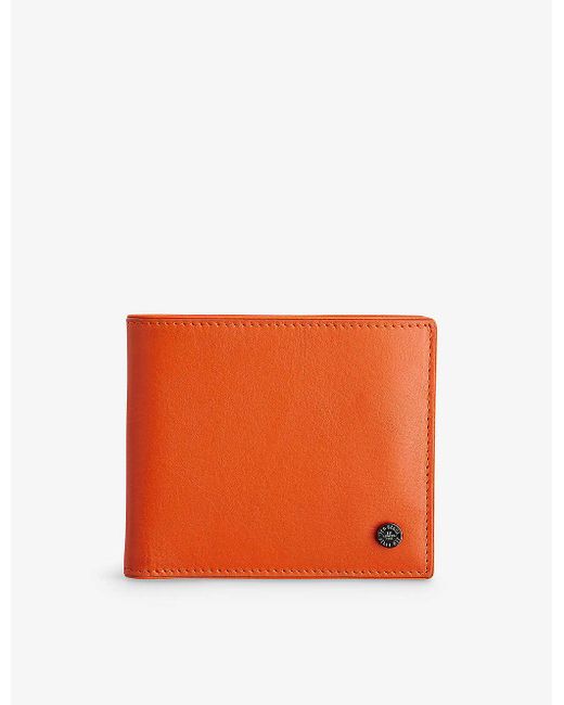 Ted Baker Orange Coltonn Logo-stud Two-tone Leather Wallet for men
