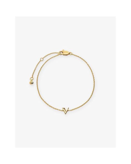 Monica Vinader Metallic Initial V 18Ct Vermeil Bracelet