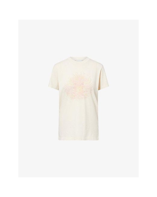 Isabel Marant White Zoeline Graphic-Print Cotton T-Shirt