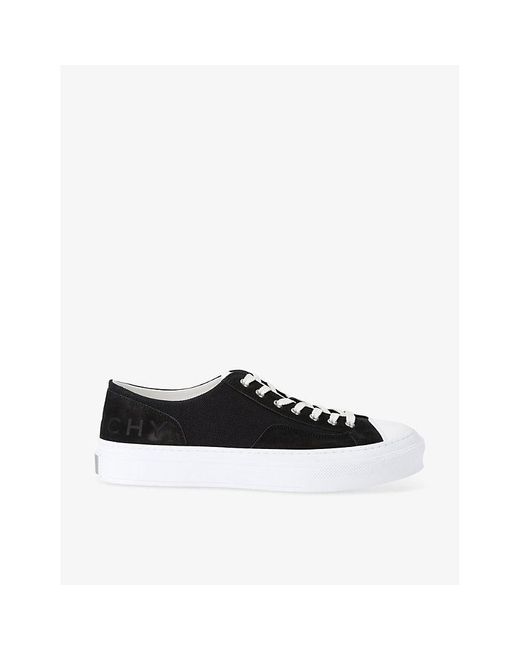 Givenchy Black City Contrast-sole Leather Low-top Trainers for men