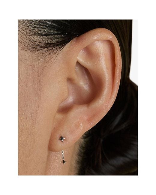 Astrid & Miyu White Cosmic Star 14Ct- Stud Drop Earrings