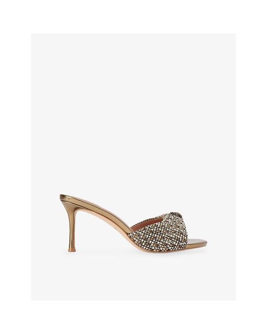 Kurt Geiger Metallic Oxford Woven Heeled Mules