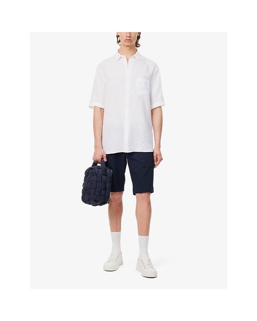 Sunspel White Short-sleeved Regular-fit Linen Shirt Xx for men