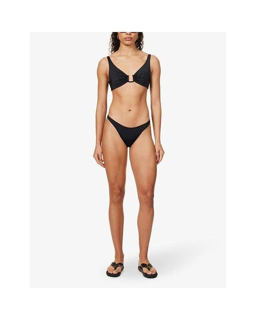 Away That Day Black Maui High-Rise Bikini Bottoms