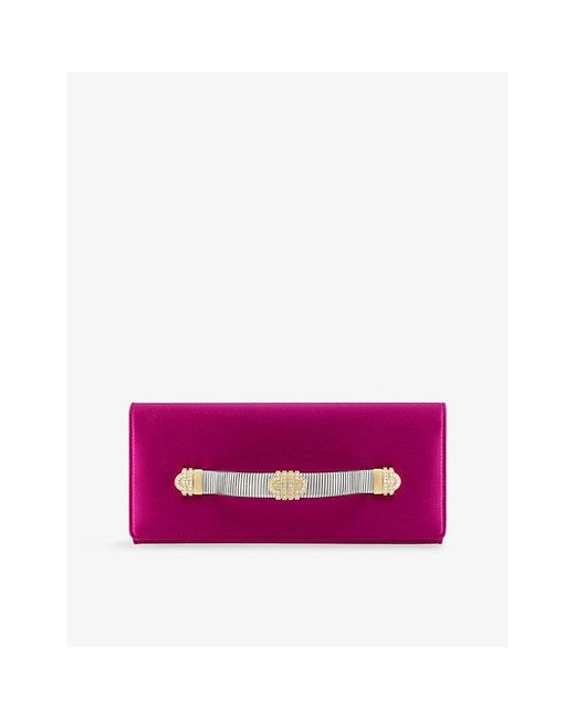 BVLGARI Purple Tubogas Satin Evening Clutch