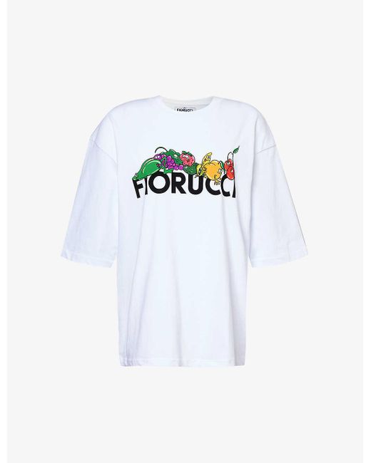 Fiorucci White Fruit Logo-print Cotton-jersey T-shirt