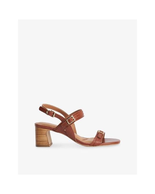 Dune Pink Jiving Leather Heeled Sandals