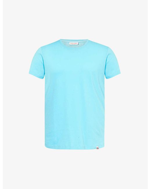 Orlebar Brown Blue Logo-tab Regular-fit Cotton-jersey T-shirt for men