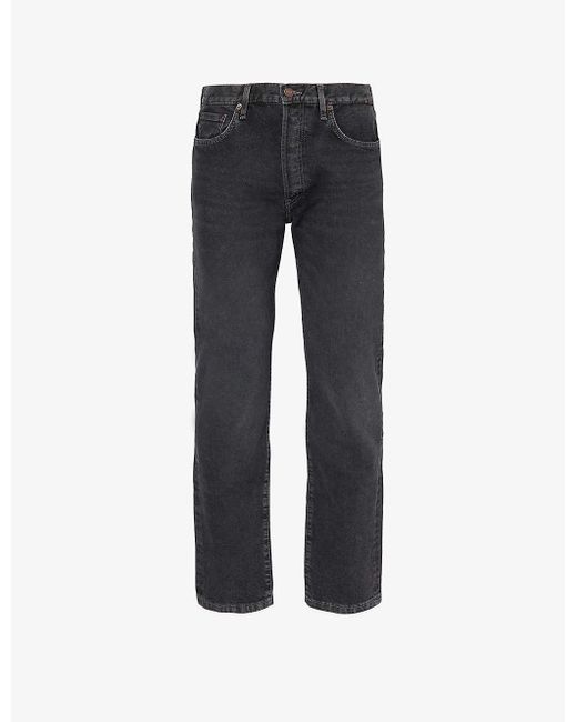 Jeanerica Blue Casual Regular-fit Straight-leg Recycled Denim-blend Jeans for men