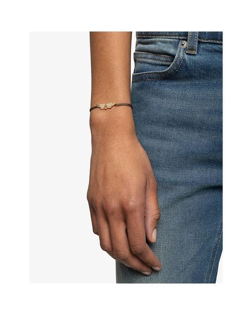 Zadig & Voltaire White Link Rock Cord And Brass Bracelet