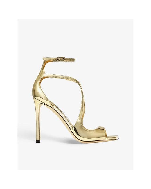 Jimmy Choo Metallic Azia 110 Leather Heeled Sandals
