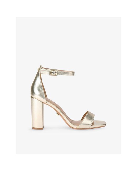 Carvela Kurt Geiger White Regatta Faux-Leather Heeled Sandals