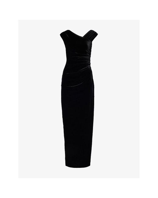 Sir Black Ettore Draped Stretch-Woven Gown
