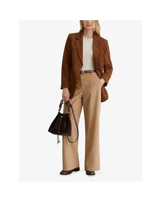 Reiss Natural Stanton Flared-Leg Cotton-Cord Trousers