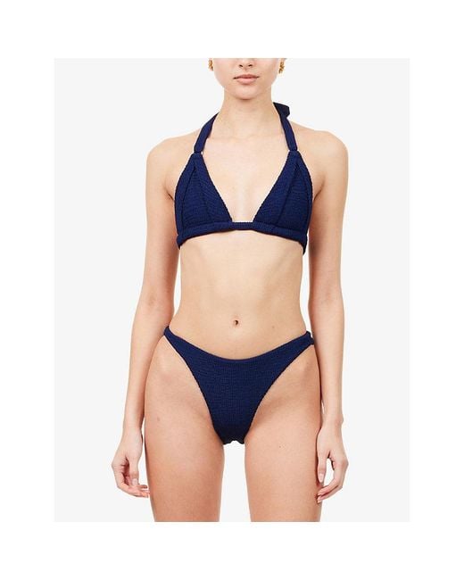 Cheap Monday Blue Byron Crinkle Bikini Bottoms