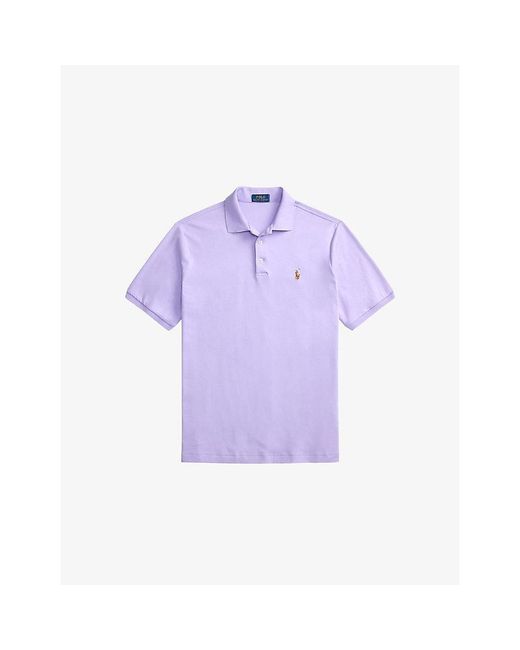 Polo Ralph Lauren Purple Logo-Embroidery Short-Sleeved Cotton Polo Shirt for men