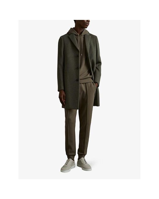 Reiss Tapered Leg Drawstring Waist Stretch Jersey Jogging Bottoms in Green for Men Lyst UK