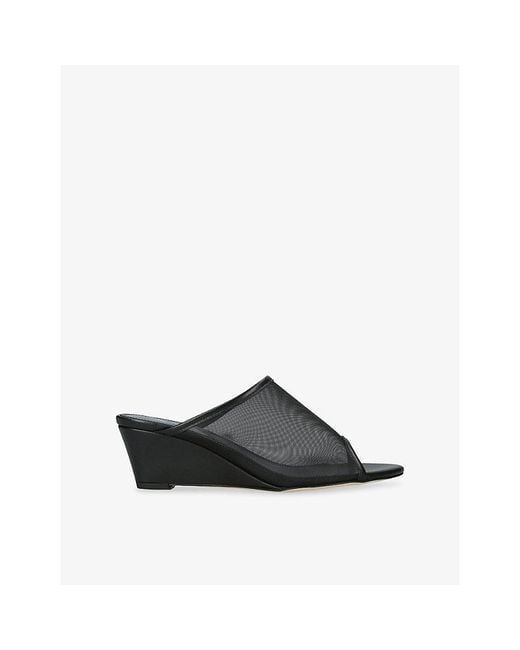 Aeyde Black Suzanne Mesh Wedge Sandals