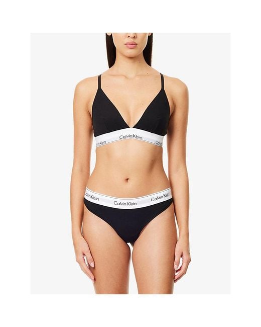 Calvin Klein Black Icon Cotton-Modal Jersey Thong