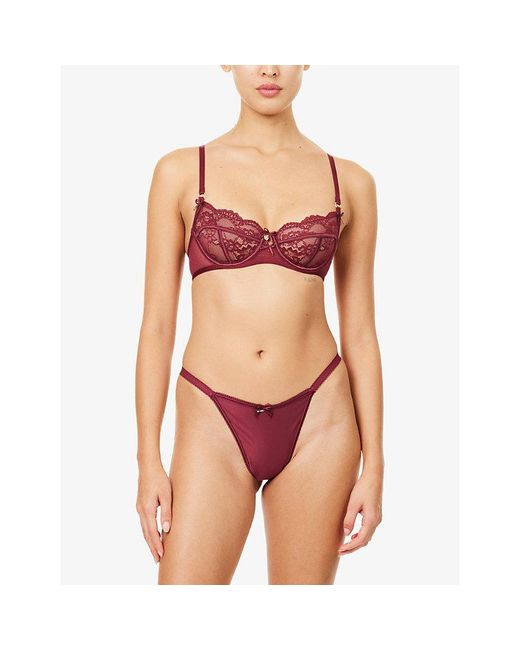 Lounge Underwear Purple Adaline Satin Thong