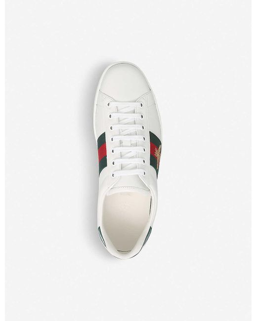 Gucci Leather New Ace Bee Embroidered Sneakers in Soft Sand (White) for Men  - Save 34% - Lyst