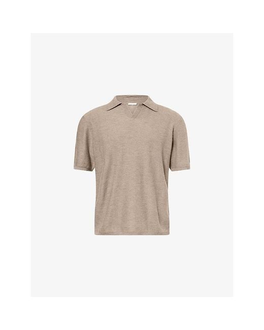 The Row Natural Morand Short-Sleeve Cashmere Polo Top for men
