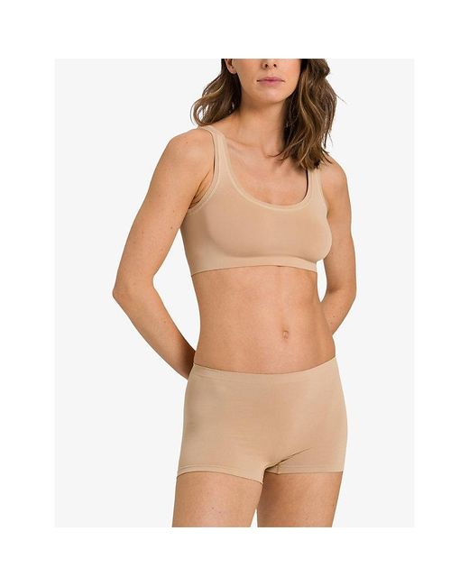 Hanro White Touch Feeling Cropped Stretch-Jersey Bra