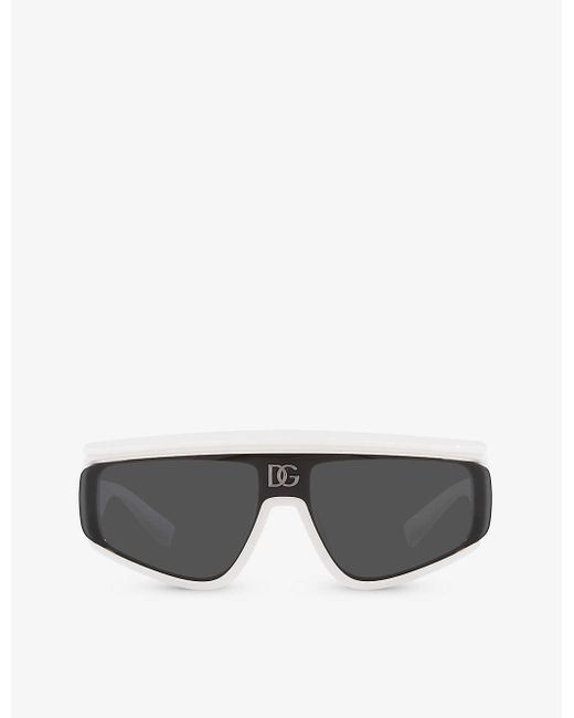 Dolce & Gabbana Gray Dg6177 Rectangle-frame Nylon Sunglasses