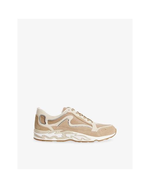 Sandro Natural Flame Suede And Mesh Trainers