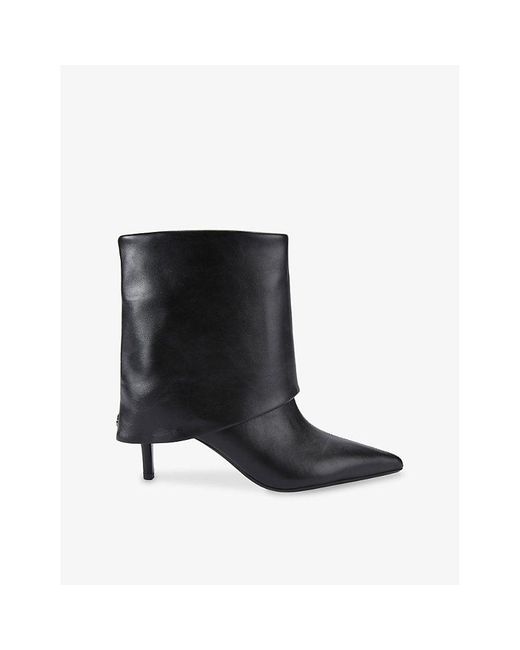 KG by Kurt Geiger Black Fate Faux-Leather Heeled Ankle Boots