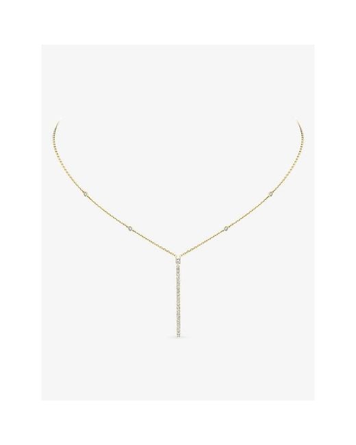Messika Metallic Gatsby Bar 18Ct And 0.38Ct Diamond Necklace