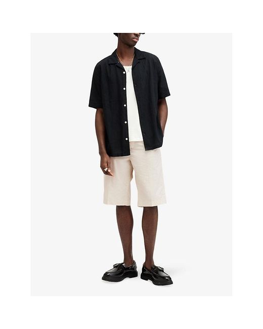 AllSaints Natural Bailey Pressed-crease Organic-cotton Shorts for men