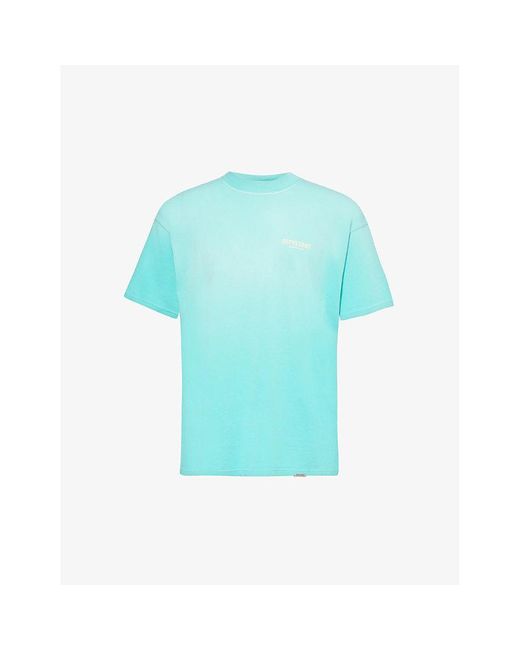 Represent Blue Brand-print Relaxed-fit Cotton-jersey T-shirt for men