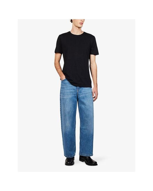 PAIGE Black Sorden Crew-Neck Cotton T-Shirt for men