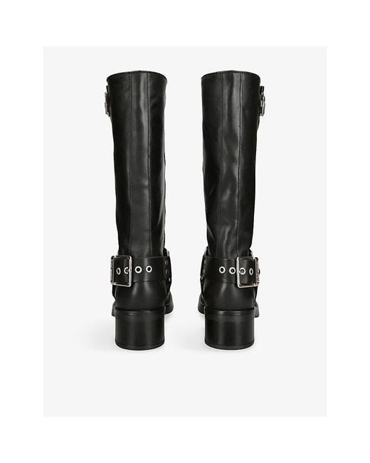 Steve Madden Black Beau Buckled Leather Boots