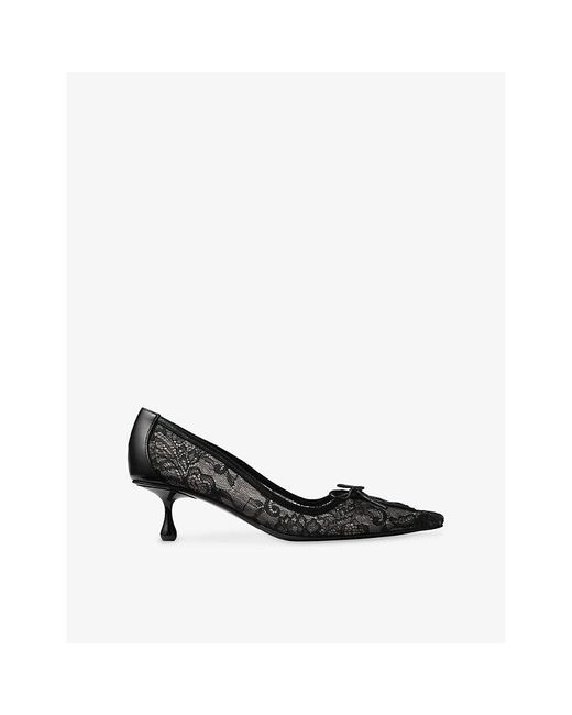 Jimmy Choo Black Scarlett 50 Lace Heeled Courts