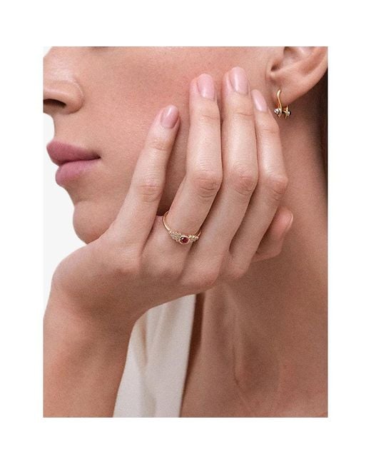 Astley Clarke Metallic Icon 14Ct- Ruby And Lab-Grown Diamond Ring