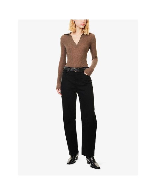 Citizens of Humanity Black Miro Long Relaxed-Fit Denim Jeans