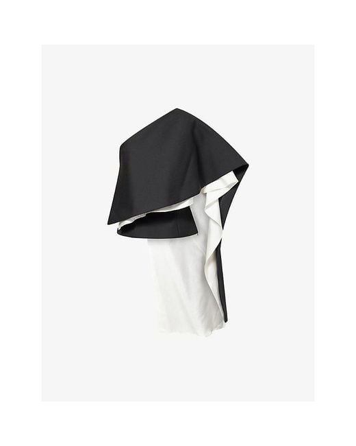 RÓHE Frames Black Off-Shoulder Draped Wool And Silk Top