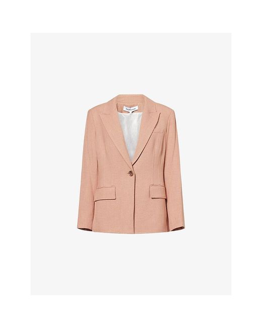 Veronica Beard Pink Isaac Dickey Single-Breasted Woven Jacket