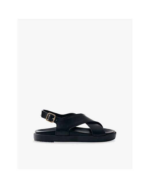 Alohas Blue Nico Crossover Leather Sandals