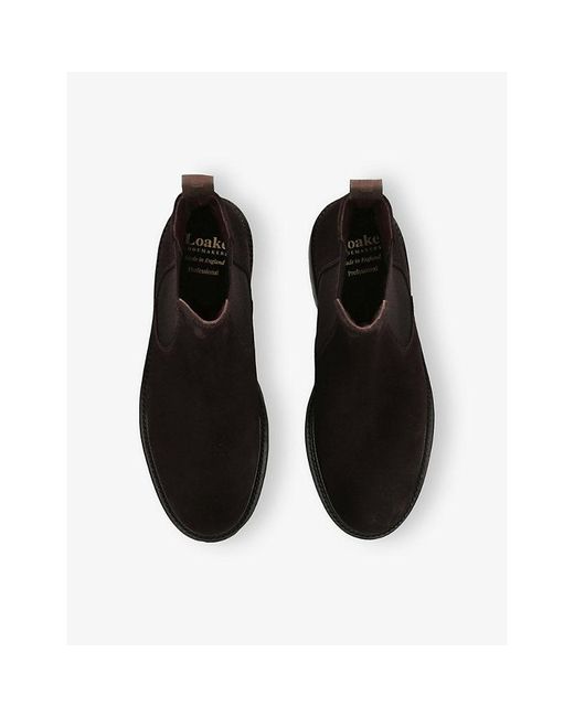Loake Black Dorchester Suede Chelsea Boots for men