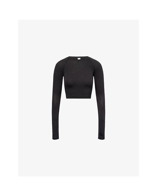lululemon athletica Black Swiftly Tech Cropped Stretch-Woven T-Shirt
